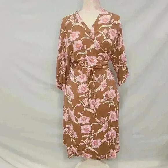 Roxy Floral Privy Places Kimono Wrap Dress - Picture 1 of 12